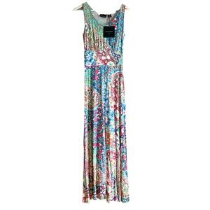 Cynthia Rowley NEW maxi dress womens XS tank colorful stretchy flowy paisley